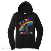 It Burns When I Pee Funny Racoon Meme Rainbow Saying Humor Women's Hoodie thumb 0