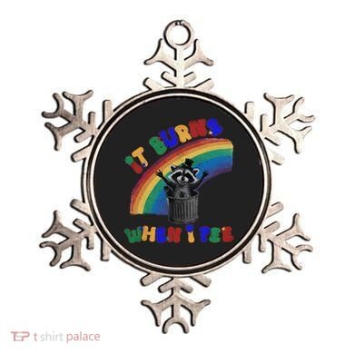 It Burns When I Pee Funny Racoon Meme Rainbow Saying Humor Ornament