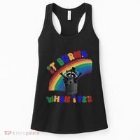 It Burns When I Pee Funny Racoon Meme Rainbow Saying Humor Women's Tank Top thumb 0