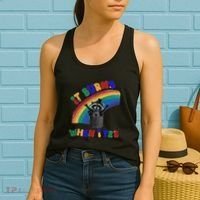 It Burns When I Pee Funny Racoon Meme Rainbow Saying Humor Women's Tank Top thumb 2