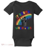 It Burns When I Pee Funny Racoon Meme Rainbow Saying Humor Baby Bodysuit thumb 0