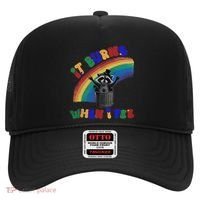 It Burns When I Pee Funny Racoon Meme Rainbow Saying Humor Hat thumb 0