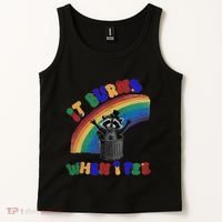 It Burns When I Pee Funny Racoon Meme Rainbow Saying Humor Tank Top thumb 2