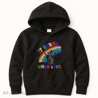 It Burns When I Pee Funny Racoon Meme Rainbow Saying Humor Kids Hoodie thumb 0