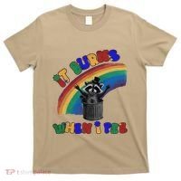It Burns When I Pee Funny Racoon Meme Rainbow Saying Humor T-Shirt thumb 0
