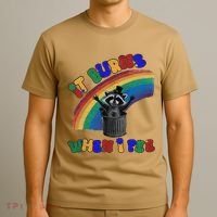 It Burns When I Pee Funny Racoon Meme Rainbow Saying Humor T-Shirt thumb 3