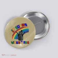 It Burns When I Pee Funny Racoon Meme Rainbow Saying Humor Button thumb 0