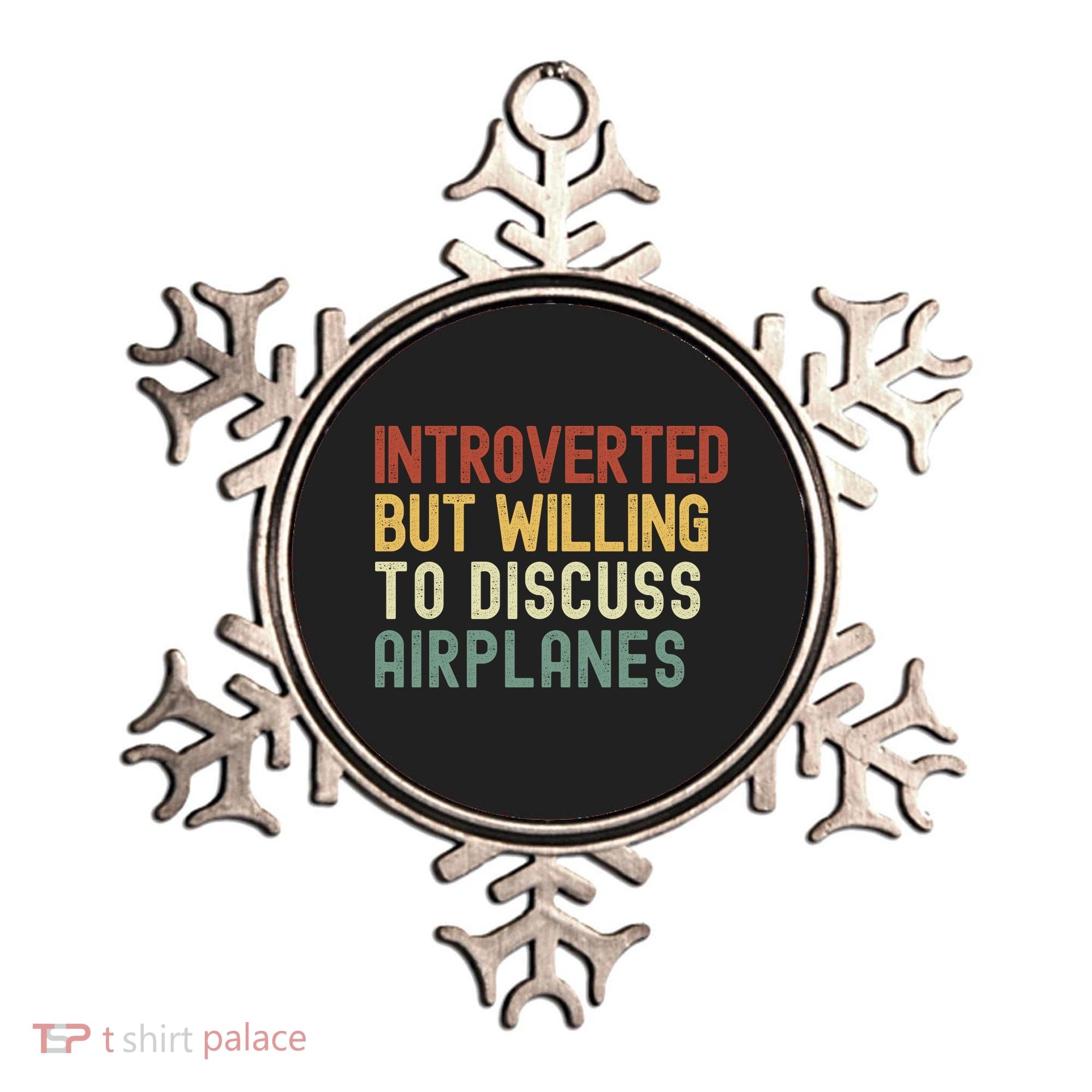 Introverted But Willing To Discuss Airplanes Funny Aviation Airplane Lover Ornament
