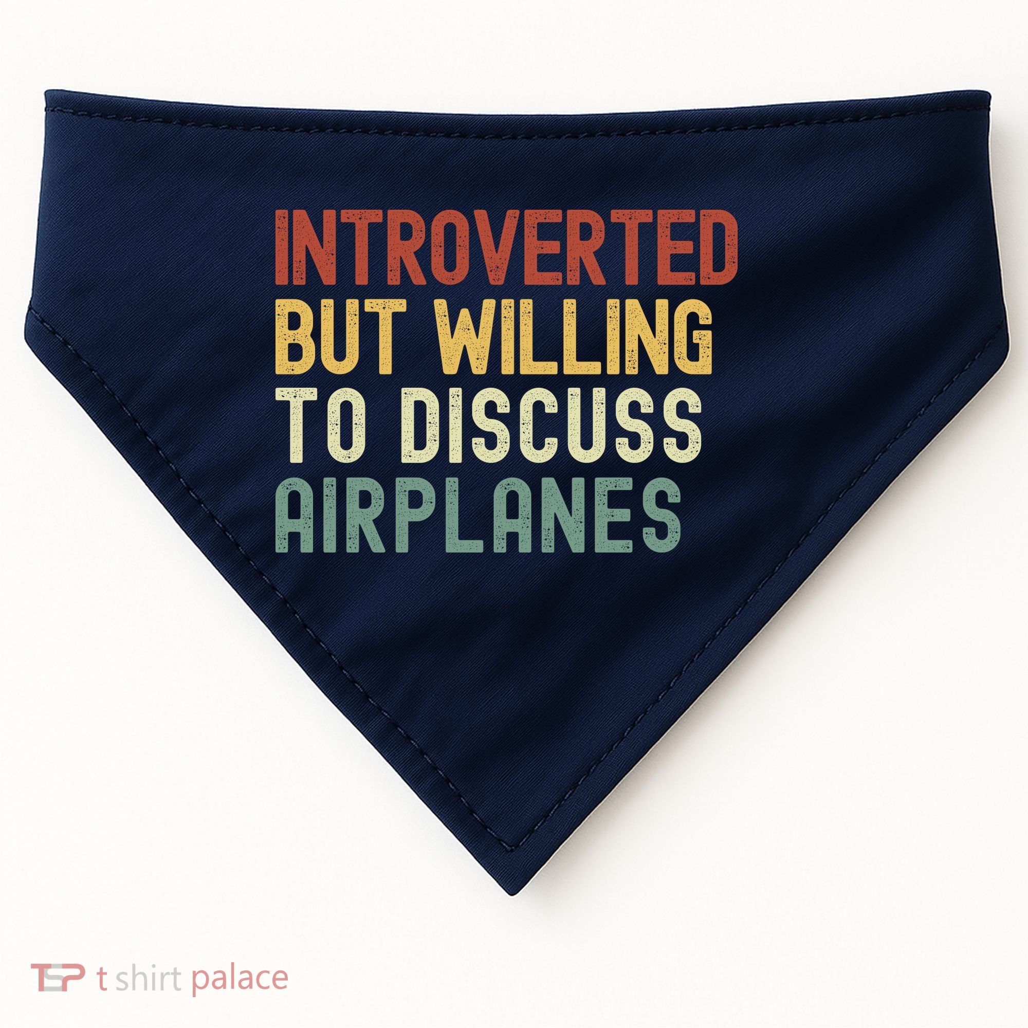 Introverted But Willing To Discuss Airplanes Funny Aviation Airplane Lover USA-Made Doggie Bandana