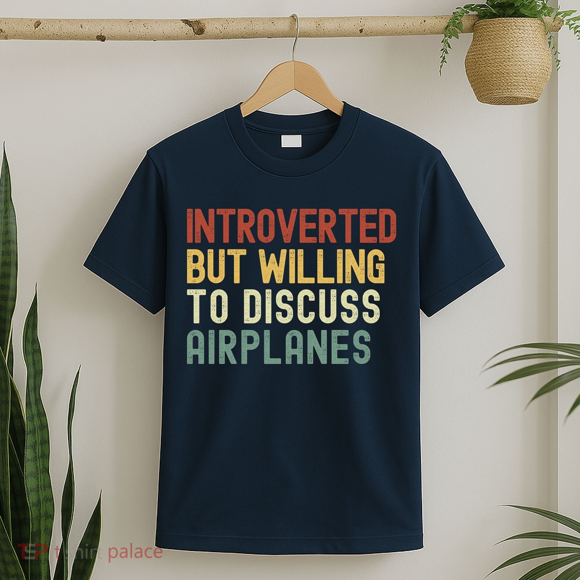 Introverted But Willing To Discuss Airplanes Funny Aviation Airplane Lover T-Shirt