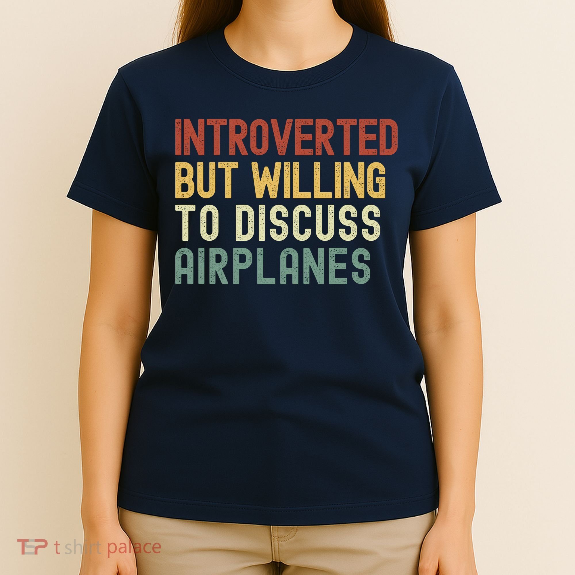 Introverted But Willing To Discuss Airplanes Funny Aviation Airplane Lover T-Shirt