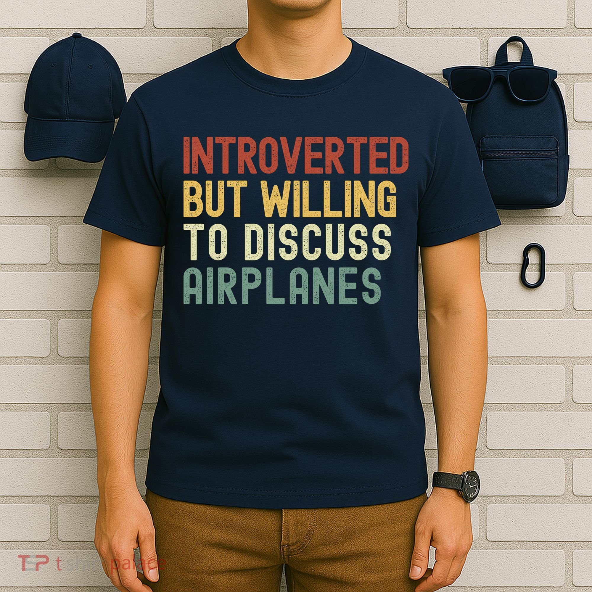 Introverted But Willing To Discuss Airplanes Funny Aviation Airplane Lover T-Shirt