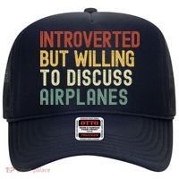 Introverted But Willing To Discuss Airplanes Funny Aviation Airplane Lover Hat thumb 0