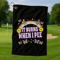 It Burns When I Pee Golf Towel thumb 1