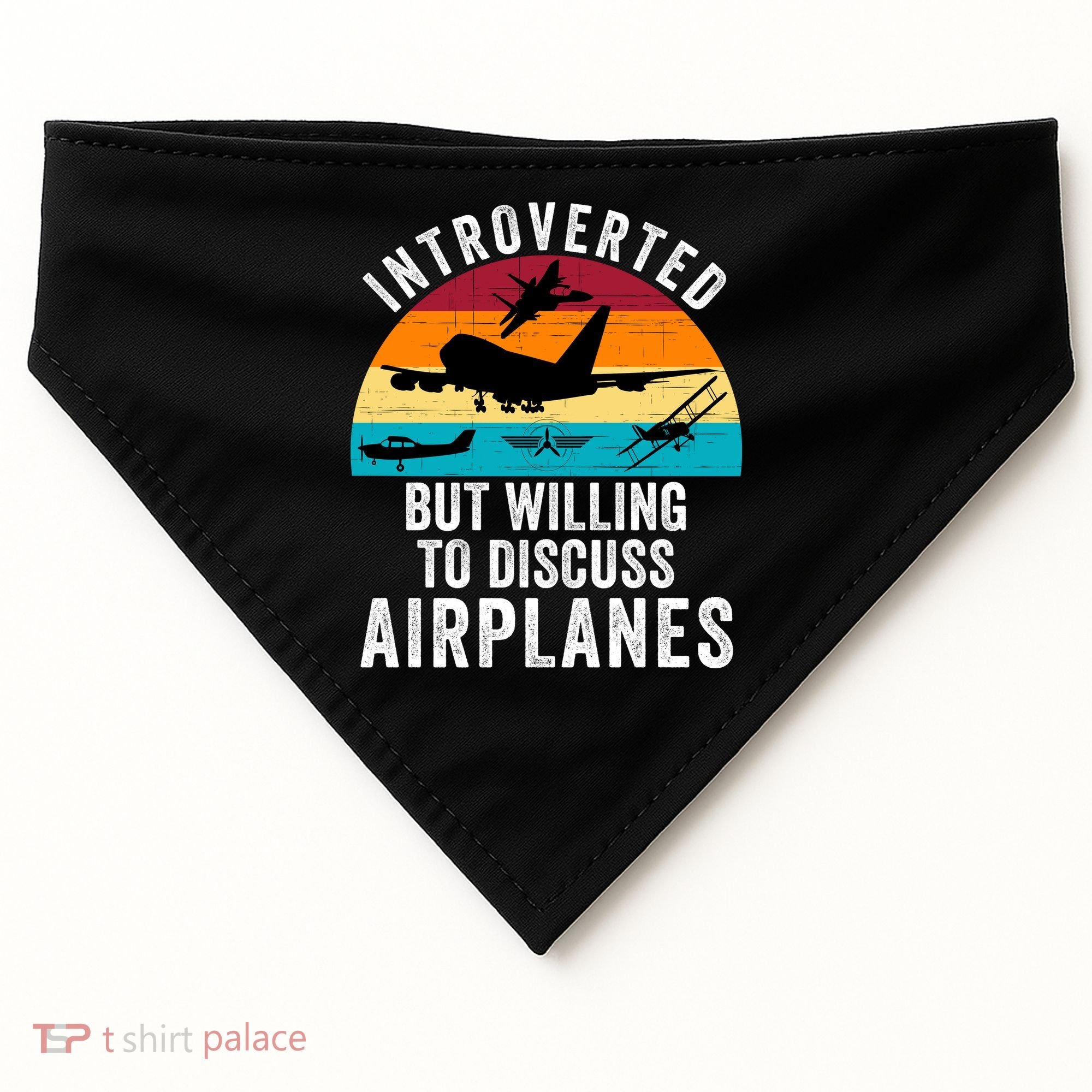 Introverted But Willing To Discuss Airplanes Funny Aviation Funny Pilot USA-Made Doggie Bandana