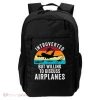 Introverted But Willing To Discuss Airplanes Funny Aviation Funny Pilot Backpack thumb 0