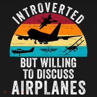 Introverted But Willing To Discuss Airplanes Funny Aviation Funny Pilot Women's Hoodie thumb 2