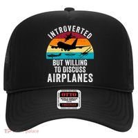 Introverted But Willing To Discuss Airplanes Funny Aviation Funny Pilot Hat thumb 0