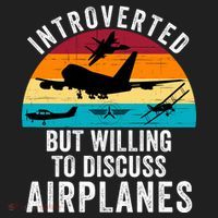 Introverted But Willing To Discuss Airplanes Funny Aviation Funny Pilot Hat thumb 2