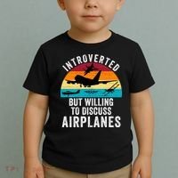 Introverted But Willing To Discuss Airplanes Funny Aviation Funny Pilot Toddler T-Shirt thumb 2