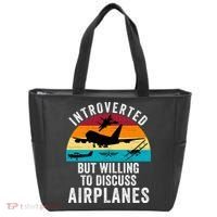 Introverted But Willing To Discuss Airplanes Funny Aviation Funny Pilot Tote Bag thumb 0
