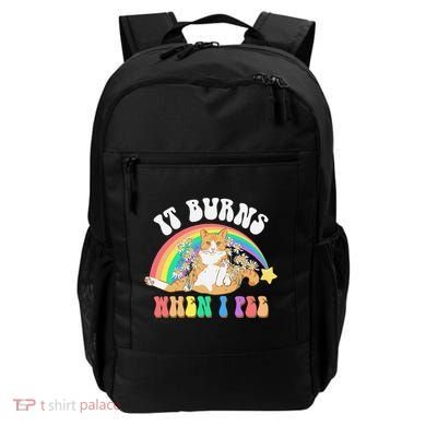 It Burns When I Pee Funny Cat Meme Rainbow Saying Sarcastic Backpack