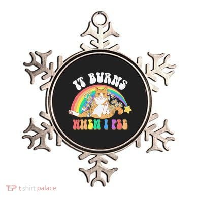 It Burns When I Pee Funny Cat Meme Rainbow Saying Sarcastic Ornament