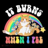It Burns When I Pee Funny Cat Meme Rainbow Saying Sarcastic Baby Bodysuit thumb 2