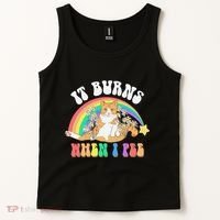 It Burns When I Pee Funny Cat Meme Rainbow Saying Sarcastic Tank Top thumb 2