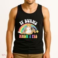 It Burns When I Pee Funny Cat Meme Rainbow Saying Sarcastic Tank Top thumb 3