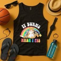 It Burns When I Pee Funny Cat Meme Rainbow Saying Sarcastic Tank Top thumb 4