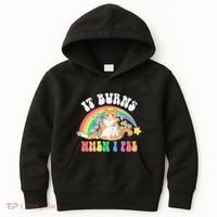 It Burns When I Pee Funny Cat Meme Rainbow Saying Sarcastic Kids Hoodie thumb 0