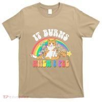 It Burns When I Pee Funny Cat Meme Rainbow Saying Sarcastic T-Shirt thumb 0