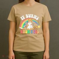 It Burns When I Pee Funny Cat Meme Rainbow Saying Sarcastic T-Shirt thumb 4