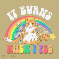 It Burns When I Pee Funny Cat Meme Rainbow Saying Sarcastic Mousepad thumb 1