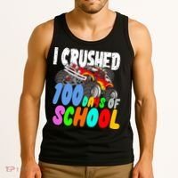 I Crushed 100 Days Of School Tank Top thumb 3
