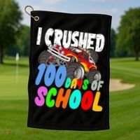 I Crushed 100 Days Of School Golf Towel thumb 1