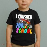 I Crushed 100 Days Of School Toddler T-Shirt thumb 2