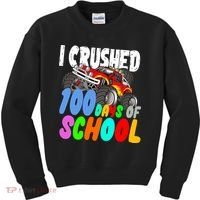 I Crushed 100 Days Of School Kids Sweatshirt thumb 0