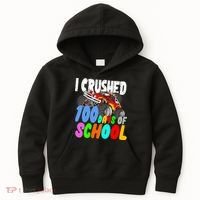 I Crushed 100 Days Of School Kids Hoodie thumb 0