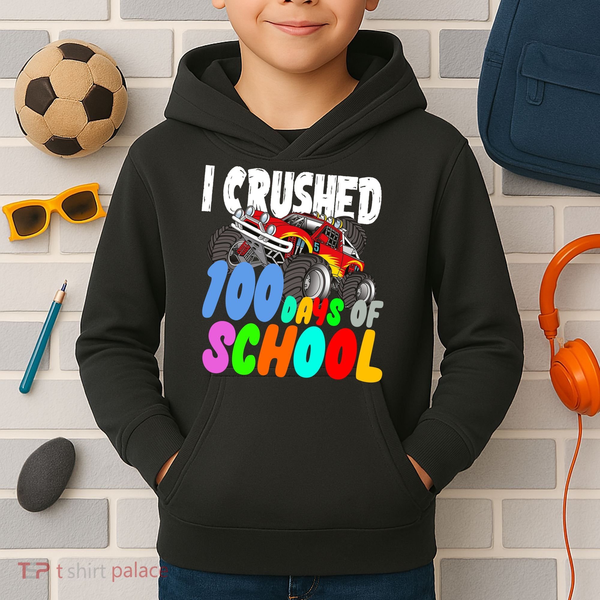 I Crushed 100 Days Of School Kids Hoodie