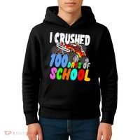 I Crushed 100 Days Of School Kids Hoodie thumb 4