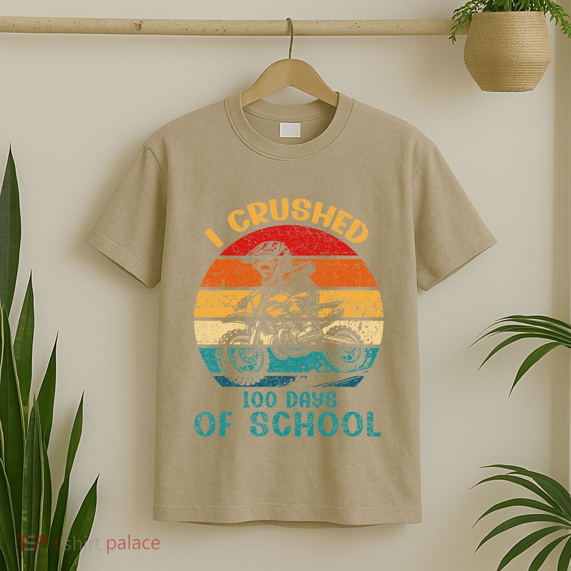 I Crushed 100 Days Of School Dirt Bike Motocross T-Shirt