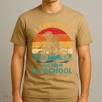 I Crushed 100 Days Of School Dirt Bike Motocross T-Shirt thumb 3