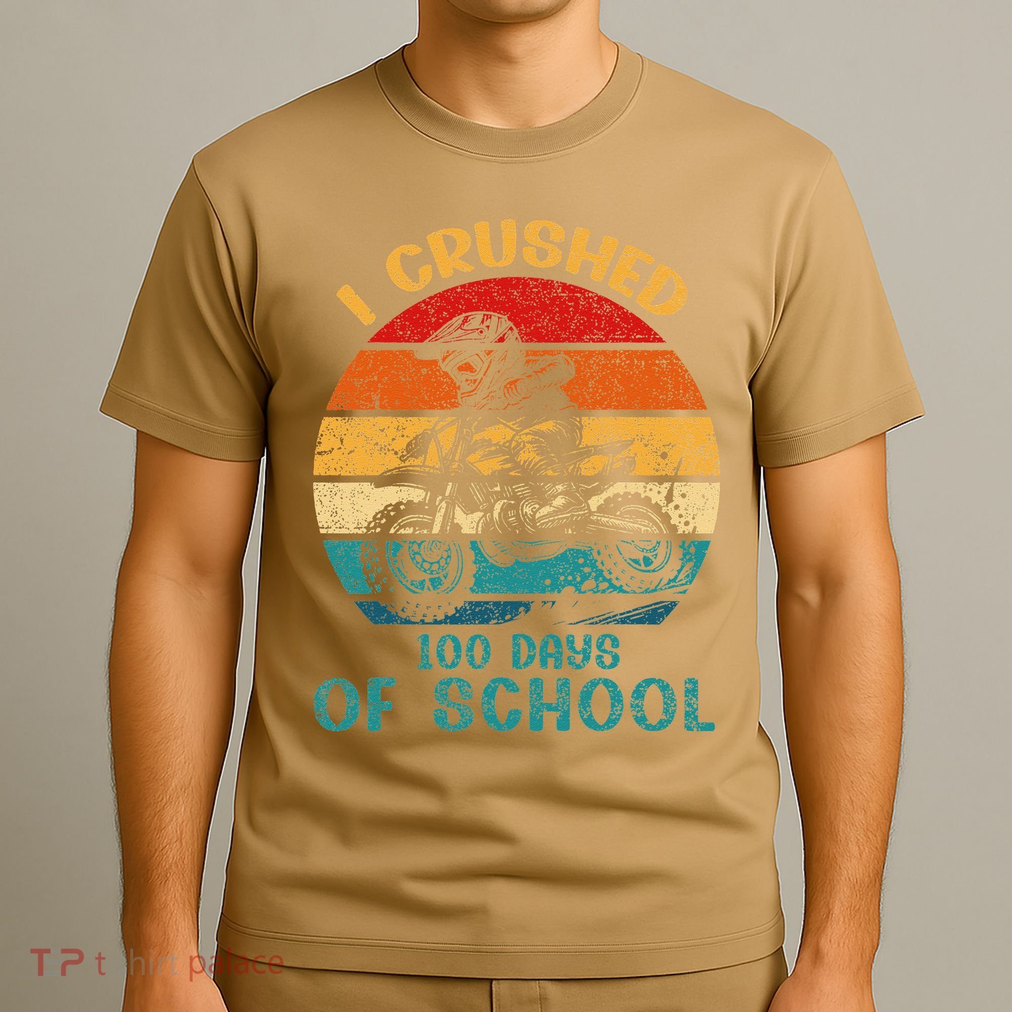 I Crushed 100 Days Of School Dirt Bike Motocross T-Shirt