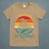 I Crushed 100 Days Of School Dirt Bike Motocross T-Shirt thumb 5