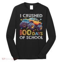 I Crushed 100 Days Of School Monster Truck 100th Boy Long Sleeve Shirt thumb 0