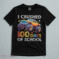 I Crushed 100 Days Of School Monster Truck 100th Boy T-Shirt thumb 5