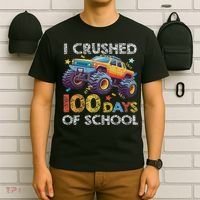 I Crushed 100 Days Of School Monster Truck 100th Boy T-Shirt thumb 6