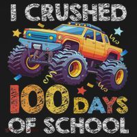 I Crushed 100 Days Of School Monster Truck 100th Boy Women's Hoodie thumb 2